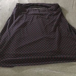 Women’s Navy and red polka dot knee length skirt